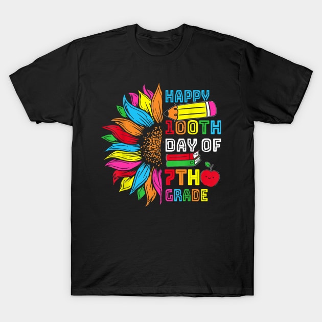 Happy 100th Day Of Seventh Grade 100 Days Smarter T-Shirt by cyberpunk art